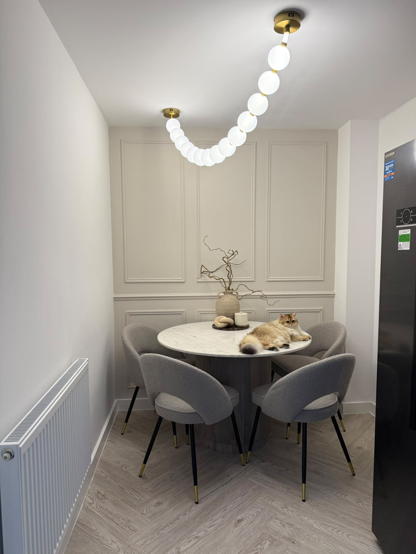 Finished dining space designed by Charlie